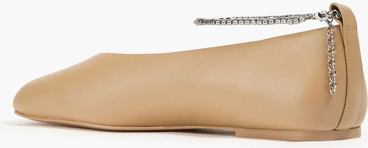 Reelo crystal-embellished leather ballet flats - Image 3