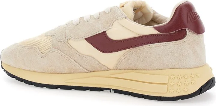 'Reelwind' Beige Low Top Sneakers With Logo Patch Ontongue And Side In Suede Man - Image 3
