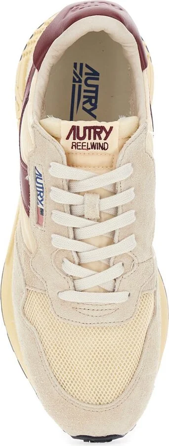'Reelwind' Beige Low Top Sneakers With Logo Patch Ontongue And Side In Suede Man - Image 4