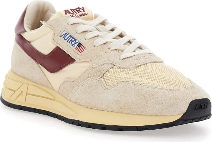 'reelwind' Beige Low Top Sneakers With Logo Patch Ontongue And Side In Suede Man - Image 2