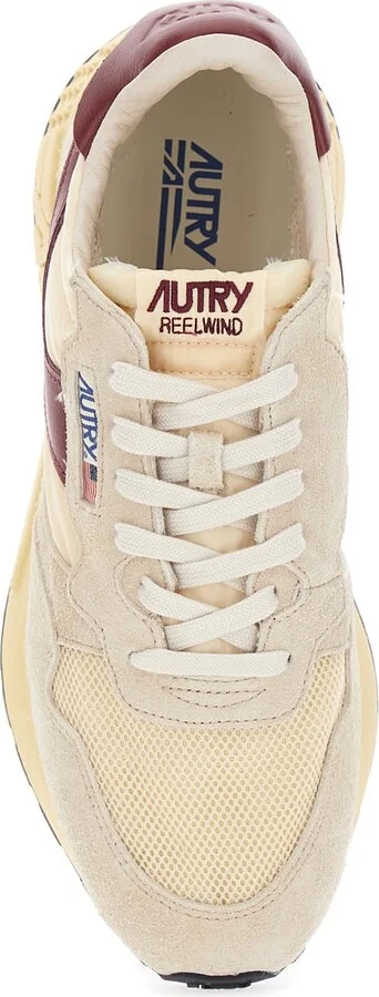 'reelwind' Beige Low Top Sneakers With Logo Patch Ontongue And Side In Suede Man - Image 4