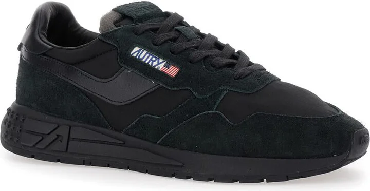 'Reelwind' Black Low Top Sneakers With Logo Patch Ontongue And Side In Suede Man - Image 2