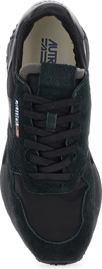 'reelwind' Black Low Top Sneakers With Logo Patch Ontongue And Side In Suede Man - Image 4