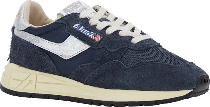 'reelwind' Blue Low Top Sneakers With Logo Patch On Tongue And Side And Logo Lettering On The Heel In Suede Woman - Image 2