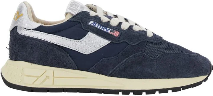 'Reelwind' Blue Low Top Sneakers With Logo Patch On Tongue And Side And Logo Lettering On The Heel In Suede Woman