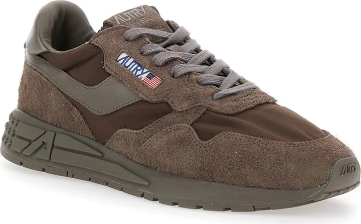 'reelwind' Brown Low Top Sneakers With Logo Patch Ontongue And Side In Suede Man - Image 2