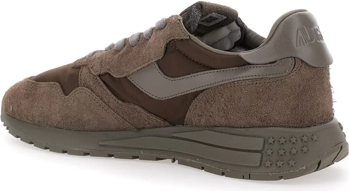 'reelwind' Brown Low Top Sneakers With Logo Patch Ontongue And Side In Suede Man - Image 3