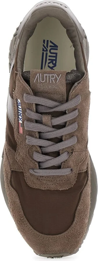 'reelwind' Brown Low Top Sneakers With Logo Patch Ontongue And Side In Suede Man - Image 4