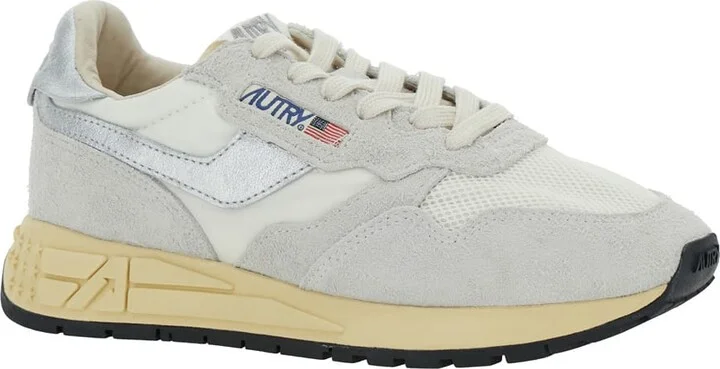 'reelwind' Grey Low Top Sneakers With Logo Patch On Tongue And Side In Leather Blend Woman - Image 2