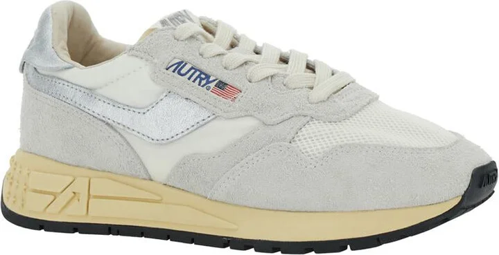 'Reelwind' Grey Low Top Sneakers With Logo Patch On Tongue And Side In Leather Blend Woman - Image 2