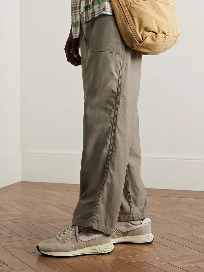 Reelwind Low Cracked-Leather Trimmed Suede and Shell Sneakers - Image 2