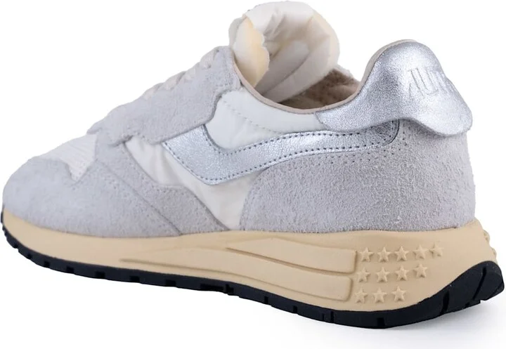 Reelwind Low Sneakers In White And Silver Nylon And Suede - Image 2