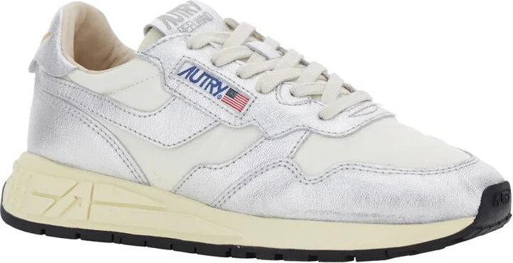 'Reelwind' Metallic Low Top Sneakers With Logo Patch On Tongue And Side And Logo Lettering On The Heel In Suede Woman - Image 2