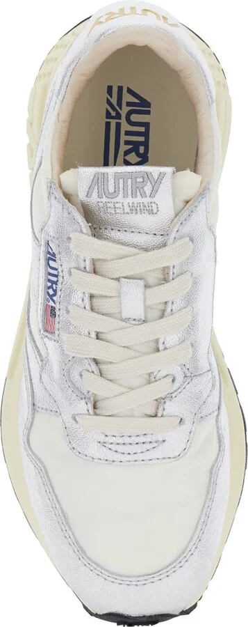 'reelwind' Metallic Low Top Sneakers With Logo Patch On Tongue And Side And Logo Lettering On The Heel In Suede Woman - Image 4