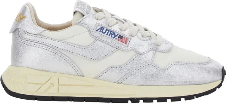 'Reelwind' Metallic Low Top Sneakers With Logo Patch On Tongue And Side And Logo Lettering On The Heel In Suede Woman