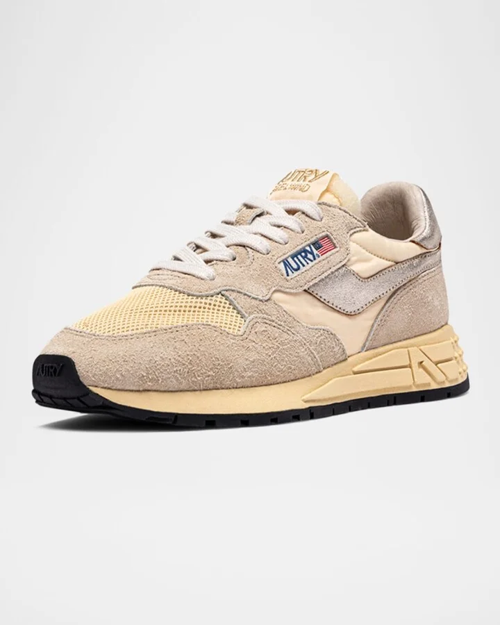 Reelwind Mixed Leather Retro Trainer Sneakers - Image 2