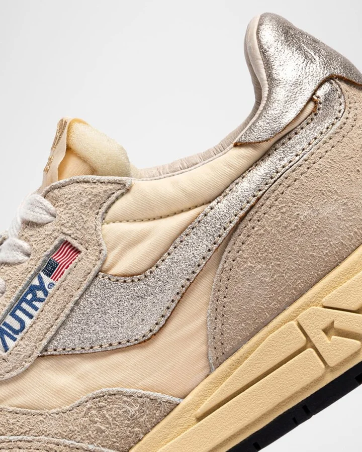 Reelwind Mixed Leather Retro Trainer Sneakers - Image 3