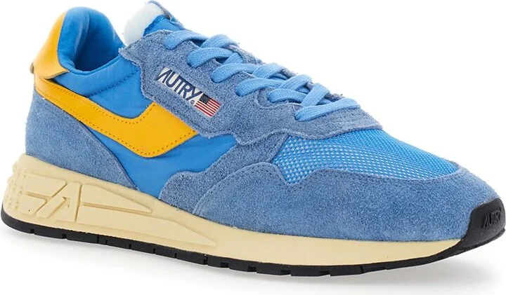 'Reelwind Super Vintage' Blue Sneakers With Logo Patch On The Tongue And Contrasting Heel In Fabric And Leather Man - Image 2
