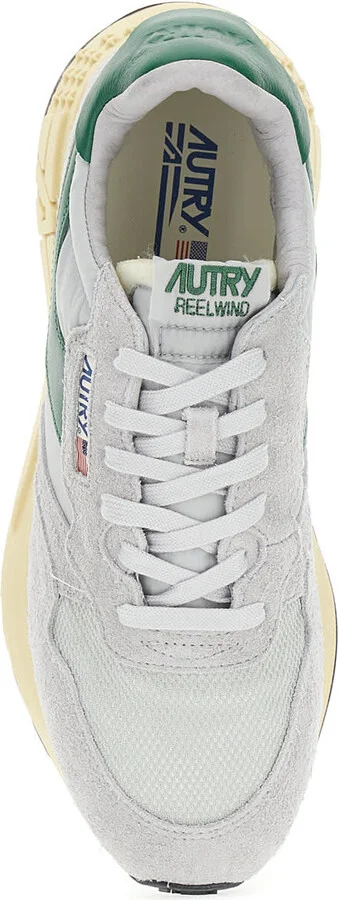 'reelwind Super Vintage' Grey Sneakers With Logo Patch On The Tongue And Contrasting Heel In Fabric And Leather Man - Image 4