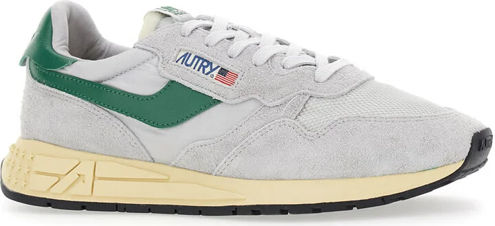 'reelwind Super Vintage' Grey Sneakers With Logo Patch On The Tongue And Contrasting Heel In Fabric And Leather Man - Image 2