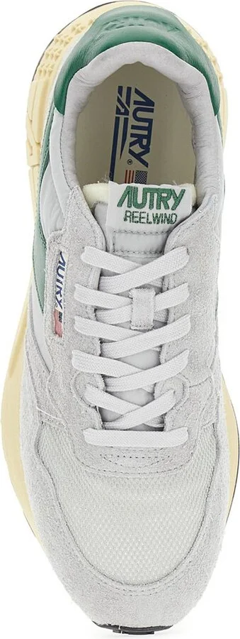 'Reelwind Super Vintage' Grey Sneakers With Logo Patch On The Tongue And Contrasting Heel In Fabric And Leather Man - Image 4