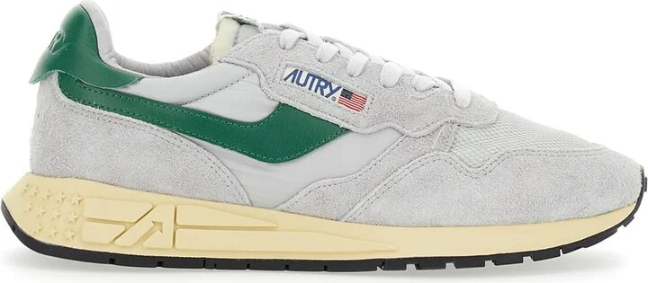 'reelwind Super Vintage' Grey Sneakers With Logo Patch On The Tongue And Contrasting Heel In Fabric And Leather Man
