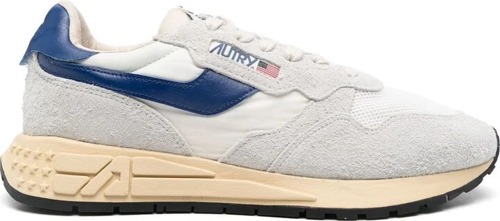 'Reelwind Super Vintage' Grey Sneakers With Logo Patch On The Tongue And Contrasting Heel In Fabric And Leather Man