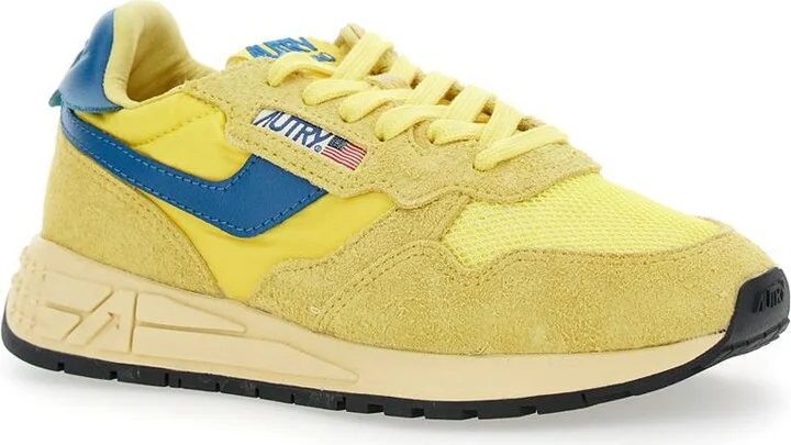'Reelwind' Yellow Low Top Sneakers With Logo Patch On Tongue And Side In Leather Blend Woman - Image 2