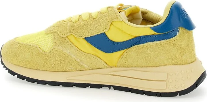 'Reelwind' Yellow Low Top Sneakers With Logo Patch On Tongue And Side In Leather Blend Woman - Image 3