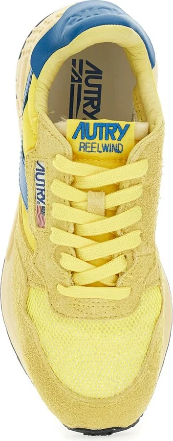 'Reelwind' Yellow Low Top Sneakers With Logo Patch On Tongue And Side In Leather Blend Woman - Image 4