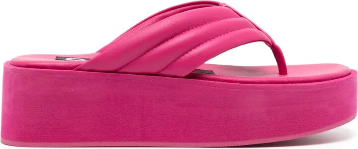 Reese platform leather flip-flops
