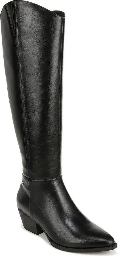 Reese Womens Faux Leather Wide Calf Knee-High Boots