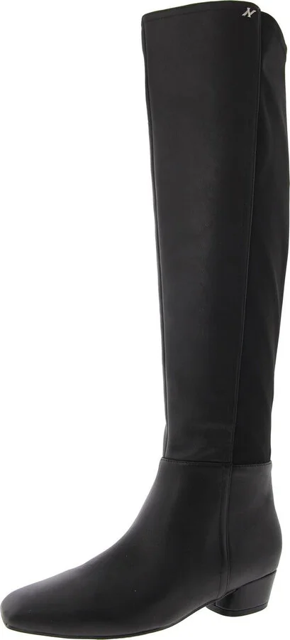 Reese Womens Leather Square Toe Over-The-Knee Boots