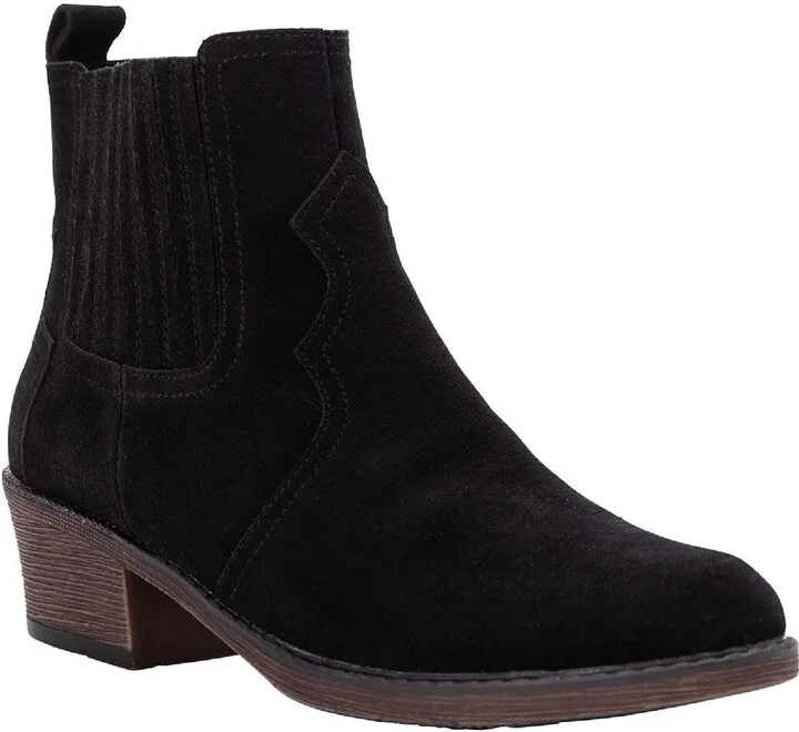 Reese Womens Suede Block Heel Ankle Boots