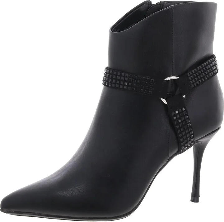 Reesie Womens Faux Leather Dressy Ankle Boots