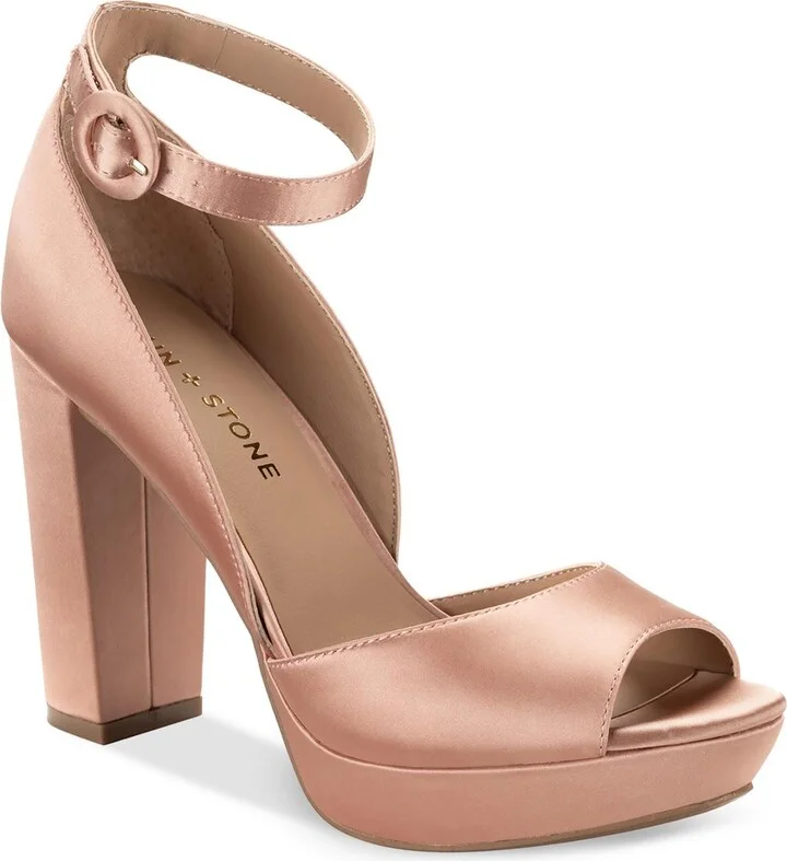 Reeta Womens Block Heel Ankle Strap Platform Sandals