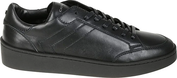Refined Black Sneakers With Durable Rubber Sole