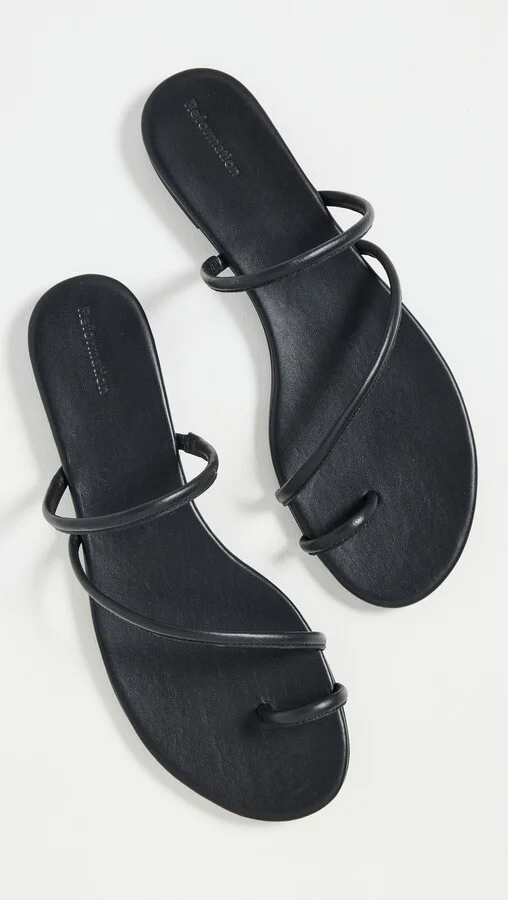 Reformation Ludo Toe Ring Strappy Flat Sandals - Image 3