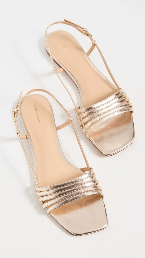 Reformation Millie Lattice Flat Sandals - Image 3
