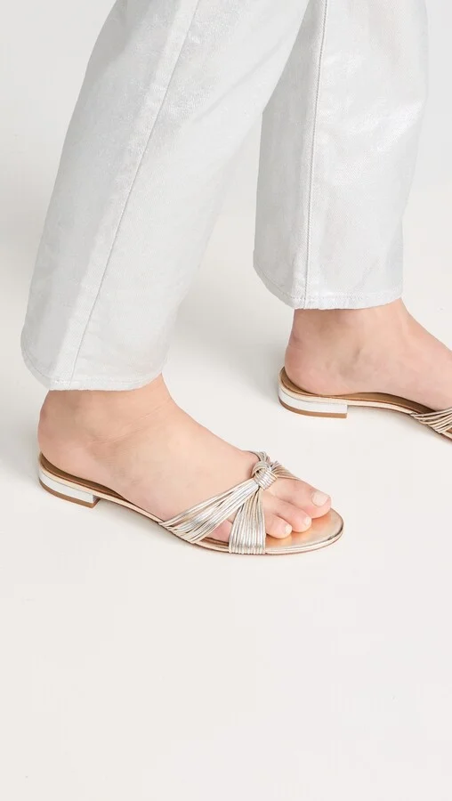 Reformation Peridot Mignon Knot Flat Sandals - Image 4