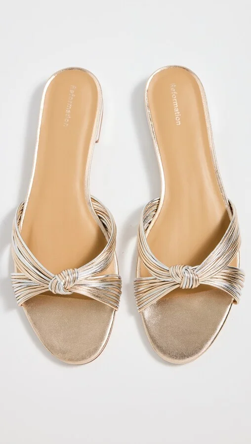 Reformation Peridot Mignon Knot Flat Sandals - Image 5