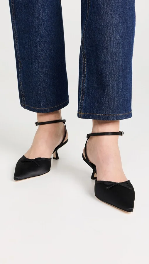 Reformation Wade Kitten Heel with Bow - Image 3