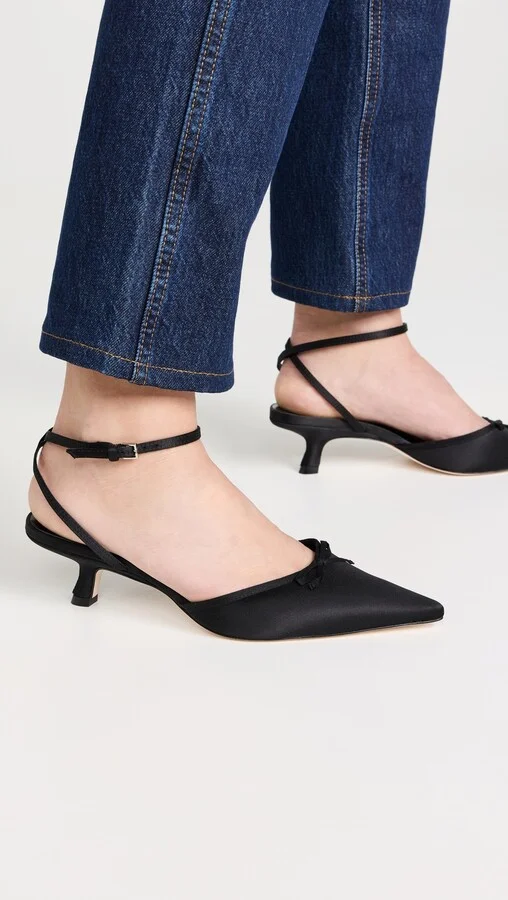 Reformation Wade Kitten Heel with Bow - Image 4