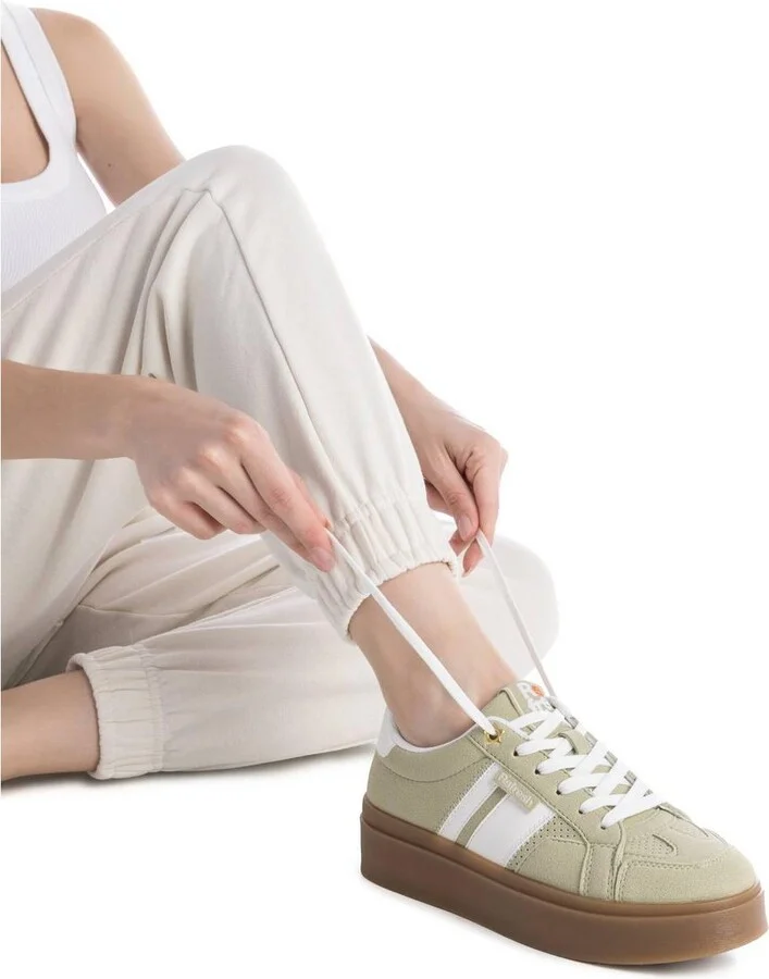 Refresh Collection Women's Casual Suede Sneakers By Xti - Aqua/olive - Image 3