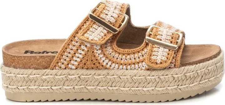 Refresh Women's Cork Footbed Crochet Sandals By Xti