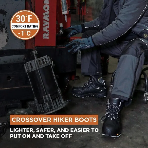RefrigiWear Crossover Hiker Boot - Men's Waterproof Work Boots, Lightweight & Slip-Resistant, Freezing Temps Comfort - Image 2