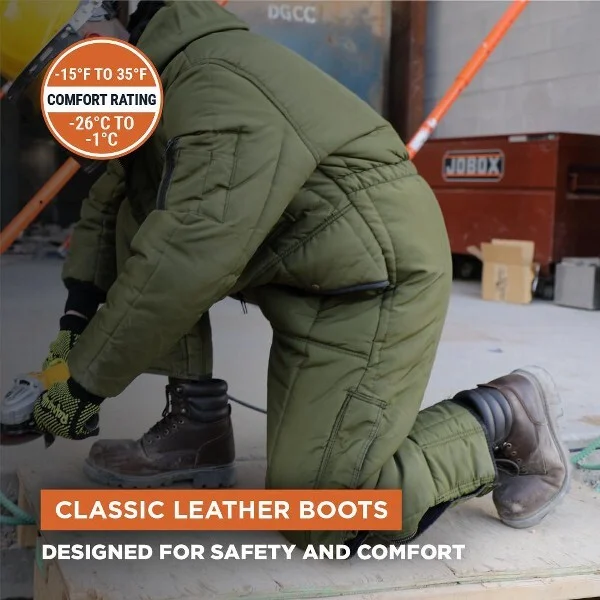 RefrigiWear Men’s Classic Brown Leather Composite Toe Work Boots - Durable, Comfortable, and Safe for Tough Jobs - Image 2