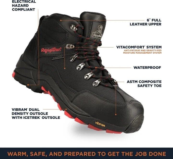 RefrigiWear Men's Men s Black Widow Boot - Waterproof, Anti-Slip, and Insulated for Extreme Cold - Image 2