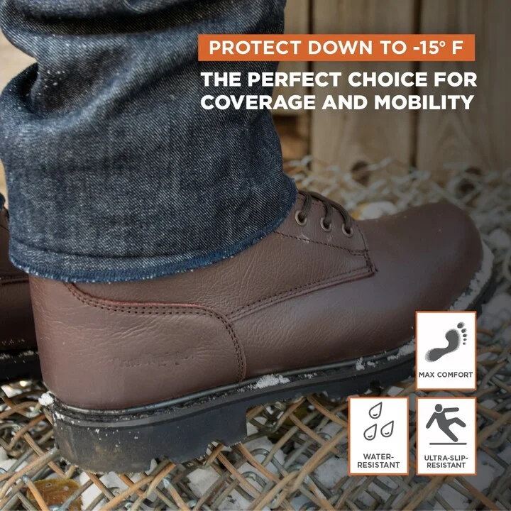 RefrigiWear Men's Men s Classic Brown Leather Composite Toe Work Boots - Durable, Comfortable, and Safe for Tough Jobs - Image 2