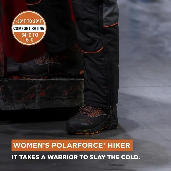 RefrigiWear Women's PolarForce Hiker Insulated Waterproof Composite Safety Toe Leather Work Boot (Black, Size ) - Image 2